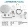 imageSR SUN RISE Shower System 12 inch Multifunction Shower Faucet Set 6 Setting High Pressure Handheld Rain Shower Head Kits Valve Included  Push Button DiverterStainless SteelBrushed GoldPolished Chrome