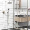 imageSR SUN RISE Shower System 12 inch Multifunction Shower Faucet Set 6 Setting High Pressure Handheld Rain Shower Head Kits Valve Included  Push Button DiverterStainless SteelBrushed GoldBrushed Nickel