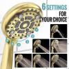 imageSRSH SR SUN RISE Shower System 10 inch 3 Function Shower Faucet Set 6 Setting High Pressure Handheld Rain Shower Kits Valve Included  with Push Button DiverterBrushed Gold