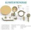 imageSRSH SR SUN RISE Shower System 10 inch 3 Function Shower Faucet Set 6 Setting High Pressure Handheld Rain Shower Kits Valve Included  with Push Button DiverterBrushed Gold