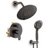 imageSR SUN RISE Shower Faucet  16 Inch Multifunctional High Pressure Shower Head System with Handheld Shower Head Fixtures  Valve Included  Brushed GoldOil Rubbed Bronze