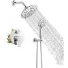 imageSR SUN RISE Shower Faucet  16 Inch Multifunctional High Pressure Shower Head System with Handheld Shower Head Fixtures  Valve Included  Brushed GoldPolished Chrome