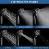 imageSR SUN RISE 6Mode Handheld Shower Head 48 Inches High Pressure 18 GPM 18 Meter708 Inch Long Stainless Steel Shower Hose Brass Ball Joint Matte BlackMatte Black