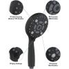 imageSR SUN RISE 6Mode Handheld Shower Head 48 Inches High Pressure 18 GPM 18 Meter708 Inch Long Stainless Steel Shower Hose Brass Ball Joint Matte BlackMatte Black