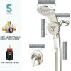 imageSR SUN RISE Magnetic Shower Faucet Set 8Spray 2in1 Dual Shower Head with Handheld Combo SingleHandle Faucet with Valve and Trim Kit Brushed Nickel