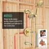 imageSR SUN RISE 35Spray Shower Faucet 3Way Combo Shower Head and Hand Held Shower Separately or Together SingleHandle Tub and Shower Trim Kit Brushed Gold Valve IncludeBrushed Gold