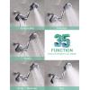 imageSR SUN RISE Shower System with Tub Spout Rain Shower Tub Set High Pressure 35Function Dual 2in1 Shower Combo Faucet with Valve Patented 3Way Water Diverter in Polished ChromeValve IncludedPolished Chrome