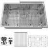 image:imageUndermount Stainless Steel Kitchen Sink  SR SUN RISE 30 x 18 x 10 Drop In Workstation Sink Handmade Single Bowl Kitchen Sink with Accessories Pack of 5 Brushed Finish