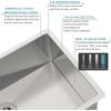 image:imageUndermount Stainless Steel Kitchen Sink  SR SUN RISE 30 x 18 x 10 Drop In Workstation Sink Handmade Single Bowl Kitchen Sink with Accessories Pack of 5 Brushed Finish