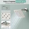image:imageShower Faucet Set Shower System  SR SUN RISE Brushed Nickel Shower Trim Kit with Dual Shower Head 12 Ceiling Rainfall 6 Wall Mount with Handheld Shower for Couples Complete 6 Diverter ValveBrushed Nickel