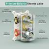 image:imageShower Faucet Set Shower System  SR SUN RISE Brushed Nickel Shower Trim Kit with Dual Shower Head 12 Ceiling Rainfall 6 Wall Mount with Handheld Shower for Couples Complete 6 Diverter ValvePolished Chrome