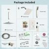 image:imageShower Faucet Set Shower System  SR SUN RISE Brushed Nickel Shower Trim Kit with Dual Shower Head 12 Ceiling Rainfall 6 Wall Mount with Handheld Shower for Couples Complete 6 Diverter ValveBrushed Nickel