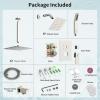 image:imageShower Faucet Set Shower System  SR SUN RISE Brushed Nickel Shower Trim Kit with Dual Shower Head 12 Ceiling Rainfall 6 Wall Mount with Handheld Shower for Couples Complete 6 Diverter ValveBrushed Nickel