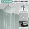 image:imageShower Faucet Set Shower System  SR SUN RISE Brushed Nickel Shower Trim Kit with Dual Shower Head 12 Ceiling Rainfall 6 Wall Mount with Handheld Shower for Couples Complete 6 Diverter ValvePolished Chrome