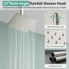 image:imageShower Faucet Set Shower System  SR SUN RISE Brushed Nickel Shower Trim Kit with Dual Shower Head 12 Ceiling Rainfall 6 Wall Mount with Handheld Shower for Couples Complete 6 Diverter ValveBrushed Nickel