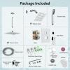 image:imageShower Faucet Set Shower System  SR SUN RISE Brushed Nickel Shower Trim Kit with Dual Shower Head 12 Ceiling Rainfall 6 Wall Mount with Handheld Shower for Couples Complete 6 Diverter ValvePolished Chrome