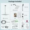 image:imageShower Faucet Set Shower System  SR SUN RISE Brushed Nickel Shower Trim Kit with Dual Shower Head 12 Ceiling Rainfall 6 Wall Mount with Handheld Shower for Couples Complete 6 Diverter ValvePolished Chrome