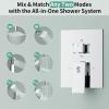 image:imageShower Faucet Set Shower System  SR SUN RISE Brushed Nickel Shower Trim Kit with Dual Shower Head 12 Ceiling Rainfall 6 Wall Mount with Handheld Shower for Couples Complete 6 Diverter ValvePolished Chrome