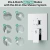 image:imageShower Faucet Set Shower System  SR SUN RISE Brushed Nickel Shower Trim Kit with Dual Shower Head 12 Ceiling Rainfall 6 Wall Mount with Handheld Shower for Couples Complete 6 Diverter ValvePolished Chrome