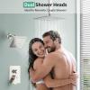 image:imageShower Faucet Set Shower System  SR SUN RISE Brushed Nickel Shower Trim Kit with Dual Shower Head 12 Ceiling Rainfall 6 Wall Mount with Handheld Shower for Couples Complete 6 Diverter ValveBrushed Nickel