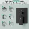 image:imageShower Faucet Set Shower System  SR SUN RISE Brushed Nickel Shower Trim Kit with Dual Shower Head 12 Ceiling Rainfall 6 Wall Mount with Handheld Shower for Couples Complete 6 Diverter ValveMatte Black