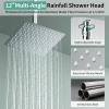 image:imageShower Faucet Set Shower System  SR SUN RISE Brushed Nickel Shower Trim Kit with Dual Shower Head 12 Ceiling Rainfall 6 Wall Mount with Handheld Shower for Couples Complete 6 Diverter ValvePolished Chrome