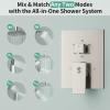 image:imageShower Faucet Set Shower System  SR SUN RISE Brushed Nickel Shower Trim Kit with Dual Shower Head 12 Ceiling Rainfall 6 Wall Mount with Handheld Shower for Couples Complete 6 Diverter ValveBrushed Nickel