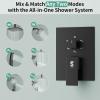 image:imageShower Faucet Set Shower System  SR SUN RISE Brushed Nickel Shower Trim Kit with Dual Shower Head 12 Ceiling Rainfall 6 Wall Mount with Handheld Shower for Couples Complete 6 Diverter ValveMatte Black