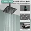 image:imageShower Faucet Set Shower System  SR SUN RISE Brushed Nickel Shower Trim Kit with Dual Shower Head 12 Ceiling Rainfall 6 Wall Mount with Handheld Shower for Couples Complete 6 Diverter ValveMatte Black