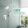 image:imageShower Faucet Set Shower System  SR SUN RISE Brushed Nickel Shower Trim Kit with Dual Shower Head 12 Ceiling Rainfall 6 Wall Mount with Handheld Shower for Couples Complete 6 Diverter ValveBrushed Nickel