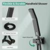 image:imageShower Faucet Set Shower System  SR SUN RISE Brushed Nickel Shower Trim Kit with Dual Shower Head 12 Ceiling Rainfall 6 Wall Mount with Handheld Shower for Couples Complete 6 Diverter ValveMatte Black