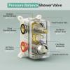image:imageShower Faucet Set Shower System  SR SUN RISE Brushed Nickel Shower Trim Kit with Dual Shower Head 12 Ceiling Rainfall 6 Wall Mount with Handheld Shower for Couples Complete 6 Diverter ValveBrushed Nickel