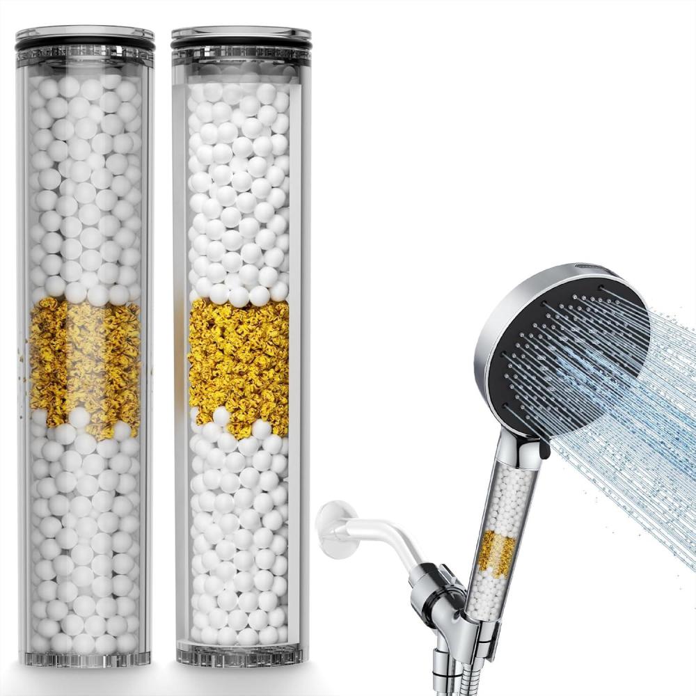 image:imageSR SUN RISE Shower Filter for Handheld Shower Head 2Pack Replacement Filters for Hard Water NSF Certified 99 Chlorine Removal  Reduces Dry Itchy Skin