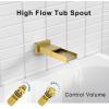 image:imageSR SUN RISE 12 Inches All Metal Square Shower System with Tub Spout Tub Shower Faucet Set High Pressure Rain Shower Head and Handheld Sprayer Combo Shower Fixtues Valve Included Brushed NickelBrushed Gold