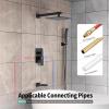 image:imageSR SUN RISE 12 Inches All Metal Square Shower System with Tub Spout Tub Shower Faucet Set High Pressure Rain Shower Head and Handheld Sprayer Combo Shower Fixtues Valve Included Brushed NickelMatte Black