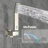 image:imageSR SUN RISE 12 Inches All Metal Square Shower System with Tub Spout Tub Shower Faucet Set High Pressure Rain Shower Head and Handheld Sprayer Combo Shower Fixtues Valve Included Brushed NickelBrushed Nickel