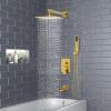 image:imageSR SUN RISE 12 Inches All Metal Square Shower System with Tub Spout Tub Shower Faucet Set High Pressure Rain Shower Head and Handheld Sprayer Combo Shower Fixtues Valve Included Brushed NickelBrushed Gold