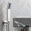 image:imageSR SUN RISE 12 Inches All Metal Square Shower System with Tub Spout Tub Shower Faucet Set High Pressure Rain Shower Head and Handheld Sprayer Combo Shower Fixtues Valve Included Brushed NickelBrushed Nickel