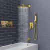image:imageSR SUN RISE 12 Inches All Metal Square Shower System with Tub Spout Tub Shower Faucet Set High Pressure Rain Shower Head and Handheld Sprayer Combo Shower Fixtues Valve Included Brushed NickelBrushed Gold