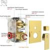 image:imageSR SUN RISE 12 Inches All Metal Square Shower System with Tub Spout Tub Shower Faucet Set High Pressure Rain Shower Head and Handheld Sprayer Combo Shower Fixtues Valve Included Brushed NickelBrushed Gold
