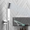 image:imageSR SUN RISE 12 Inches All Metal Square Shower System with Tub Spout Tub Shower Faucet Set High Pressure Rain Shower Head and Handheld Sprayer Combo Shower Fixtues Valve Included Brushed NickelPolished Chrome