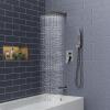 image:imageSR SUN RISE 12 Inches All Metal Square Shower System with Tub Spout Tub Shower Faucet Set High Pressure Rain Shower Head and Handheld Sprayer Combo Shower Fixtues Valve Included Brushed NickelMatte Black