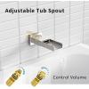 image:imageSR SUN RISE 12 Inches All Metal Square Shower System with Tub Spout Tub Shower Faucet Set High Pressure Rain Shower Head and Handheld Sprayer Combo Shower Fixtues Valve Included Brushed NickelBrushed Nickel