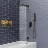 image:imageSR SUN RISE 12 Inches All Metal Square Shower System with Tub Spout Tub Shower Faucet Set High Pressure Rain Shower Head and Handheld Sprayer Combo Shower Fixtues Valve Included Brushed NickelOil Rubbed Bronze