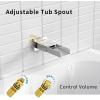 image:imageSR SUN RISE 12 Inches All Metal Square Shower System with Tub Spout Tub Shower Faucet Set High Pressure Rain Shower Head and Handheld Sprayer Combo Shower Fixtues Valve Included Brushed NickelPolished Chrome
