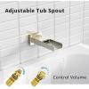 image:imageSR SUN RISE 12 Inches All Metal Square Shower System with Tub Spout Tub Shower Faucet Set High Pressure Rain Shower Head and Handheld Sprayer Combo Shower Fixtues Valve Included Brushed NickelBrushed Nickel