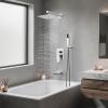 image:imageSR SUN RISE 12 Inches All Metal Square Shower System with Tub Spout Tub Shower Faucet Set High Pressure Rain Shower Head and Handheld Sprayer Combo Shower Fixtues Valve Included Brushed NickelPolished Chrome