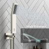 image:imageSR SUN RISE 12 Inches All Metal Square Shower System with Tub Spout Tub Shower Faucet Set High Pressure Rain Shower Head and Handheld Sprayer Combo Shower Fixtues Valve Included Brushed NickelBrushed Nickel