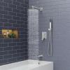 image:imageSR SUN RISE 12 Inches All Metal Square Shower System with Tub Spout Tub Shower Faucet Set High Pressure Rain Shower Head and Handheld Sprayer Combo Shower Fixtues Valve Included Brushed NickelPolished Chrome
