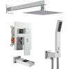 image:imageSR SUN RISE 12 Inches All Metal Square Shower System with Tub Spout Tub Shower Faucet Set High Pressure Rain Shower Head and Handheld Sprayer Combo Shower Fixtues Valve Included Brushed NickelPolished Chrome